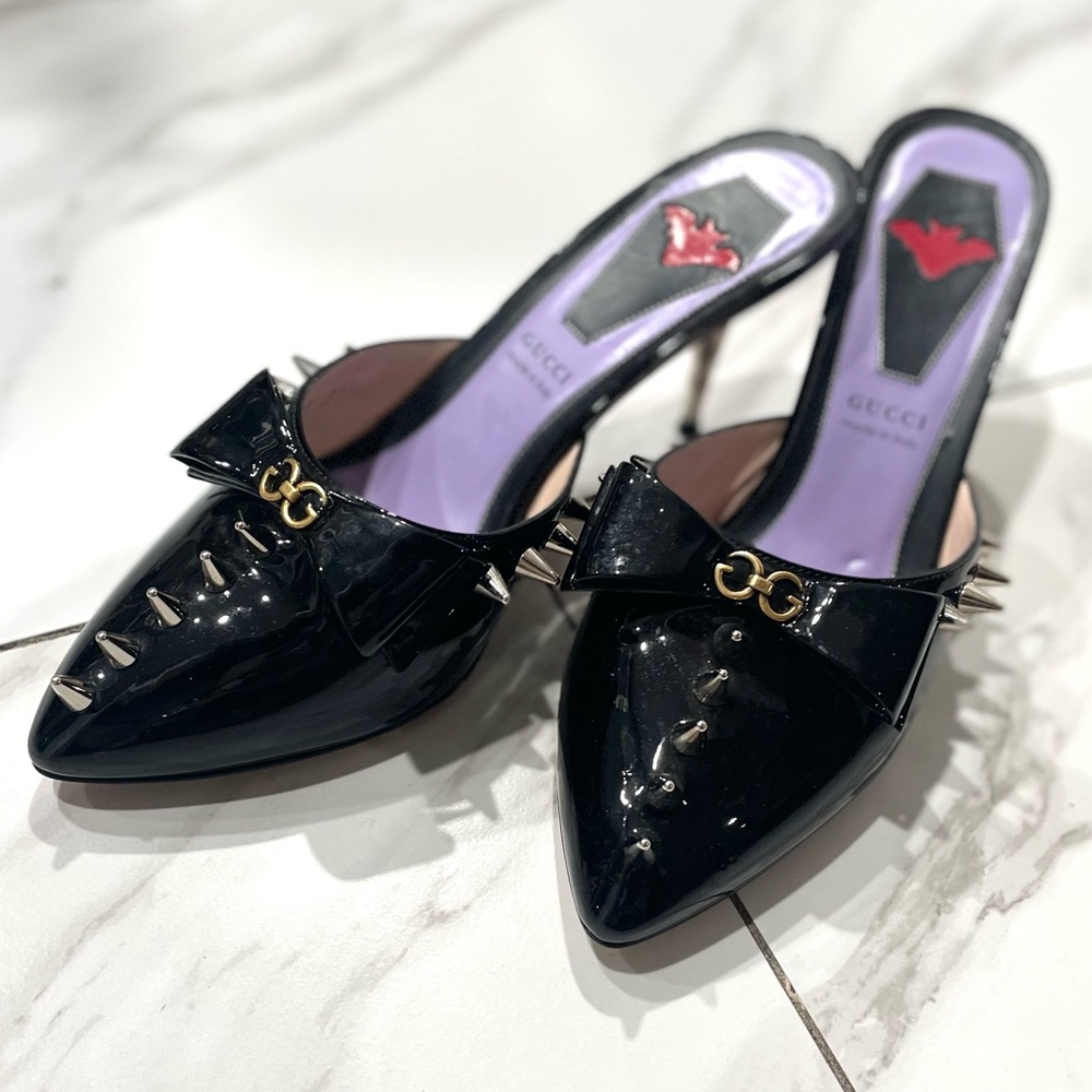 💯Authentic GUCCI Studded Mules! ♥️🖤♥️🖤 - Picture 1 of 9